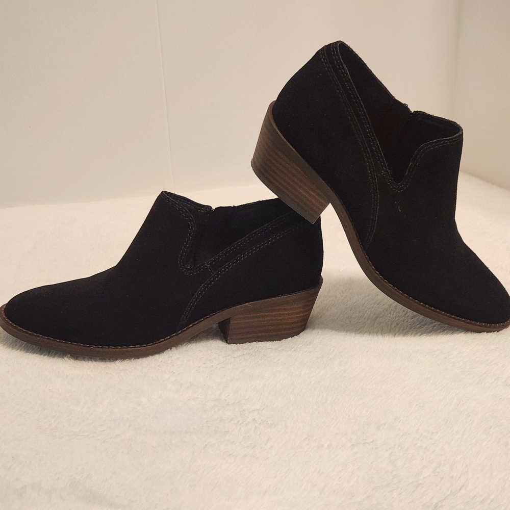 🍀Lucky Brand Feltyn Black Suede Booties Size 5.5 - Picture 10 of 12